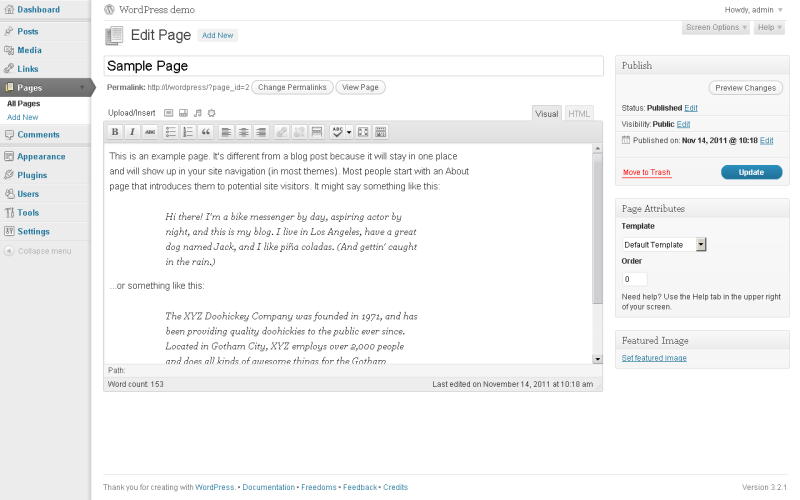  An example of WordPress's backend courtesy of  whichcmstochoose.com . 