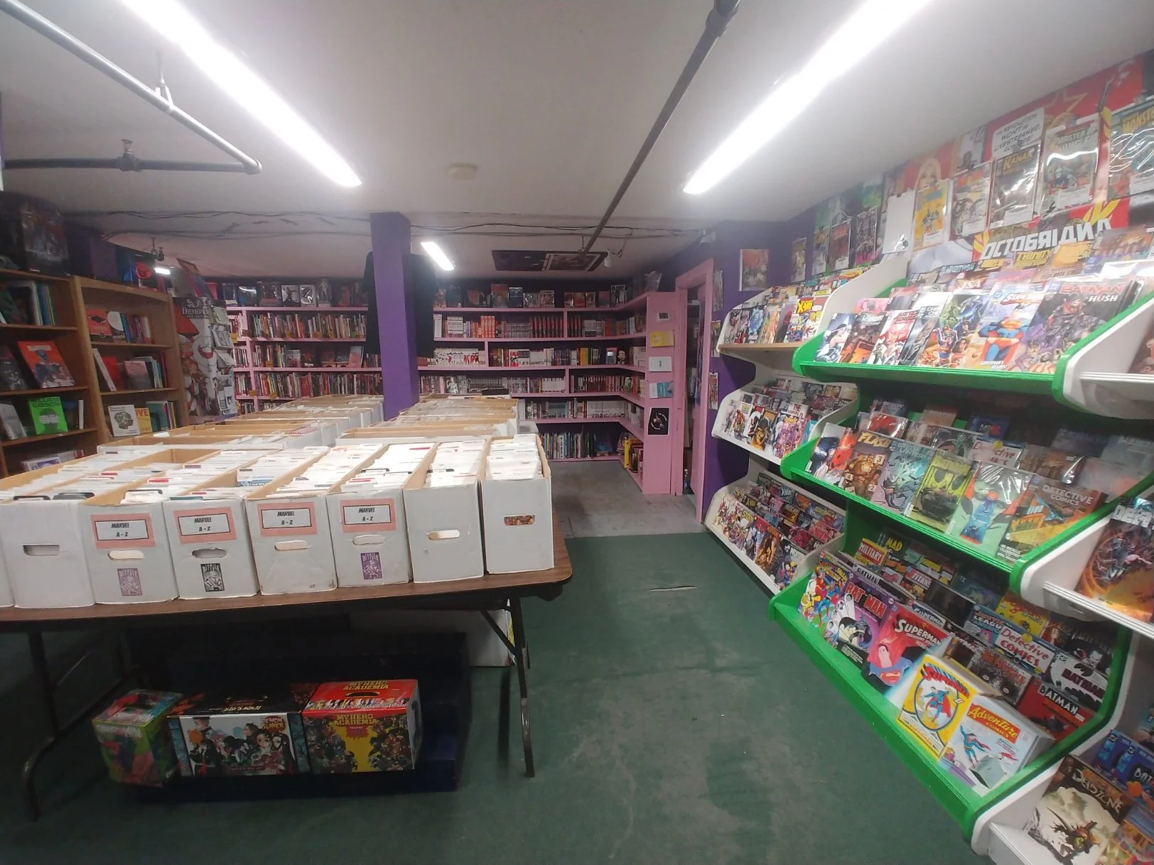 Interior of Downtown Comics bookstore.
