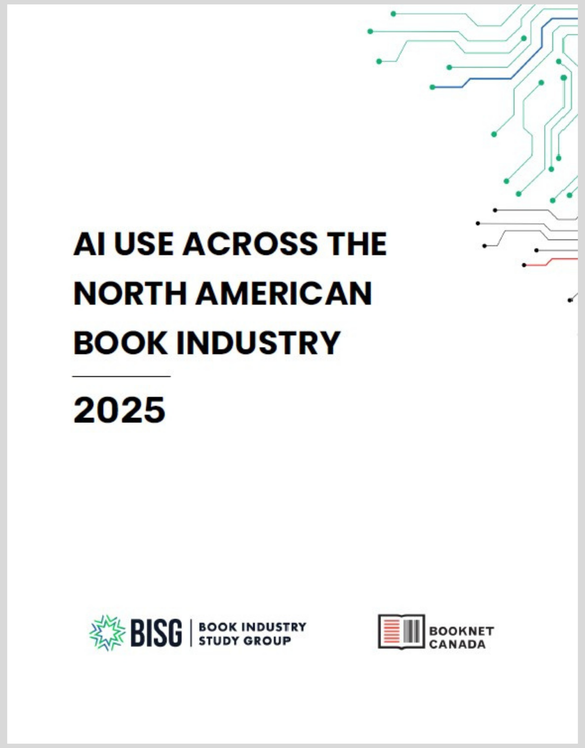 Cover of the AI use across the North American book industry report 2025
