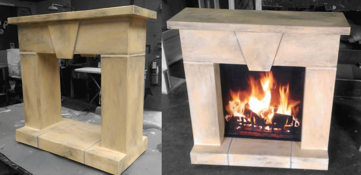 2-SIDED ROLL-UP FIREPLACE
