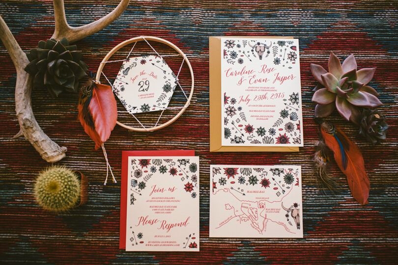   Here are some gorgeous boho style invitations!  
