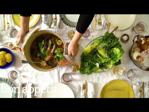 Pork Shoulder with Harissa and Fancy White Beans | Bon Appetit