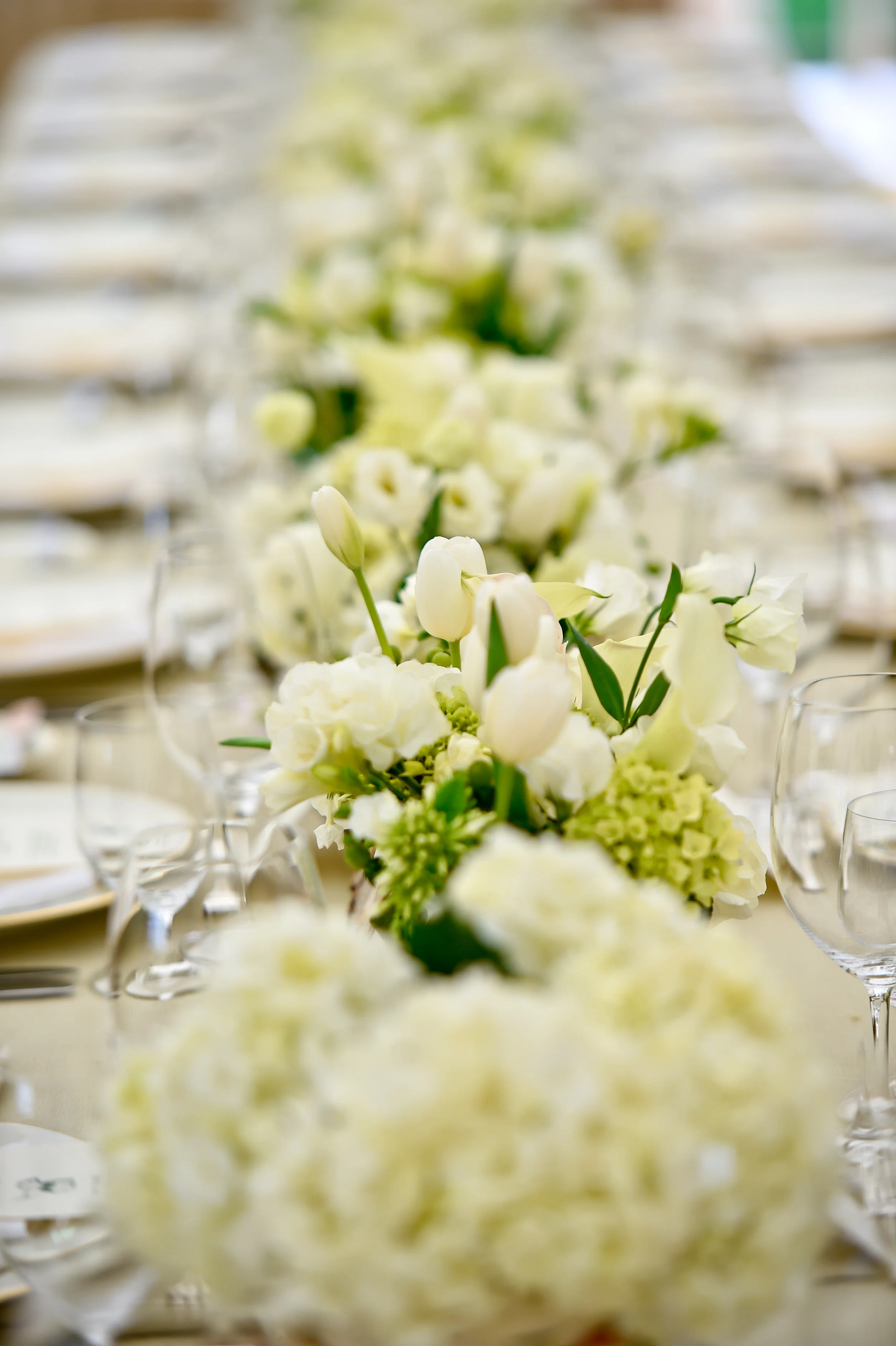White & Green Flower Centerpieces