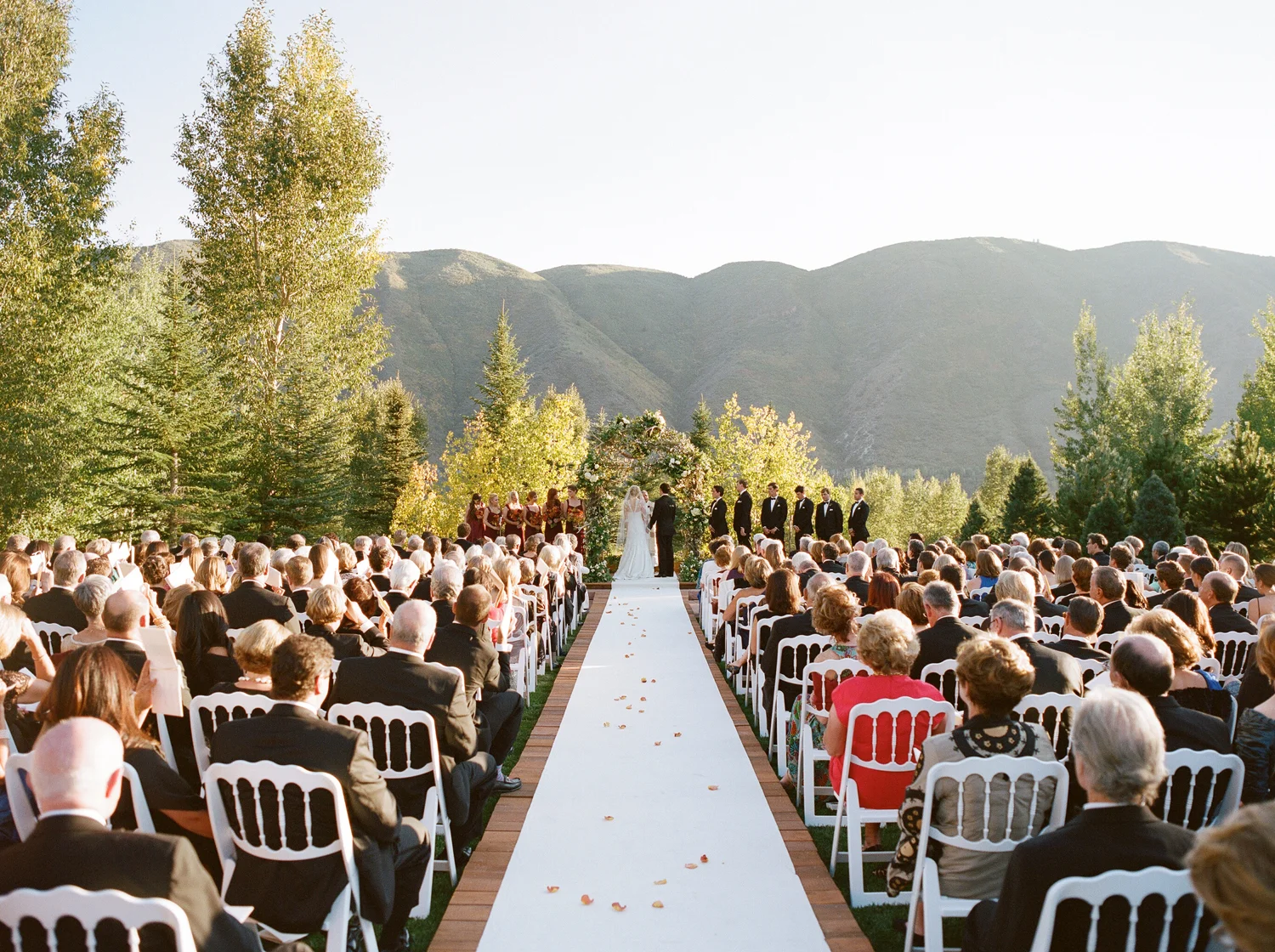 Outdoor mountain wedding ceremony