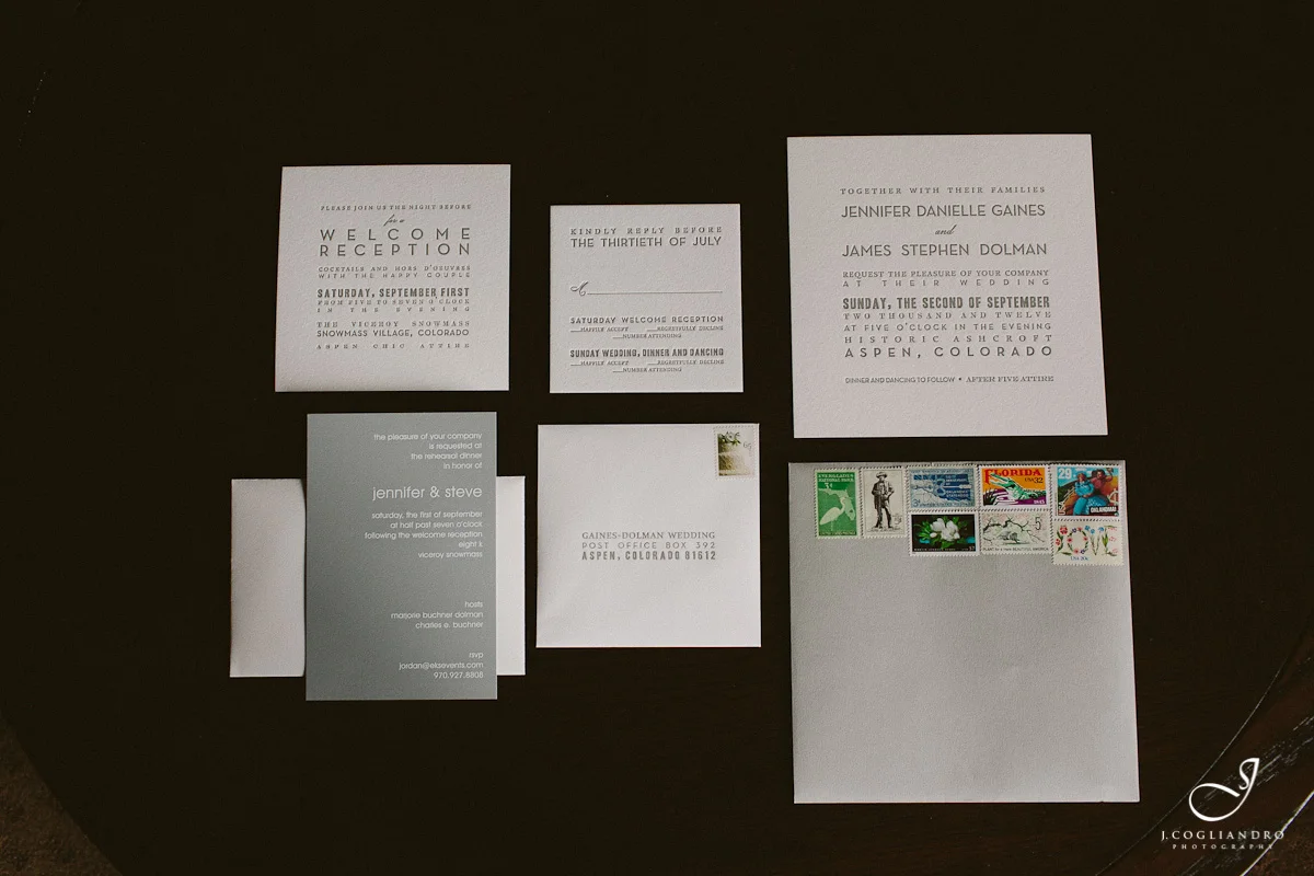 Silver & White Wedding Invitation