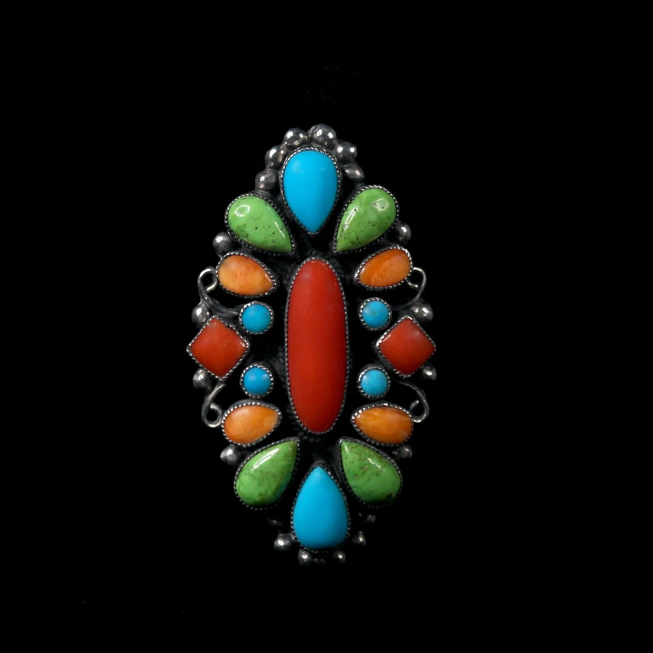 230-1 Leo Feeney Coral with SBT, Gaspeite, and Spiny Oyster Ring $995.jpeg