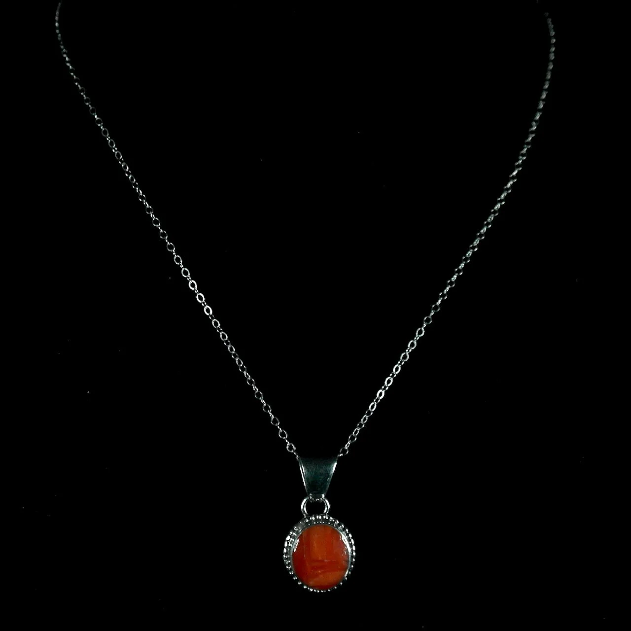 60-823 Coral and Sterling Silver Necklace $275.jpeg