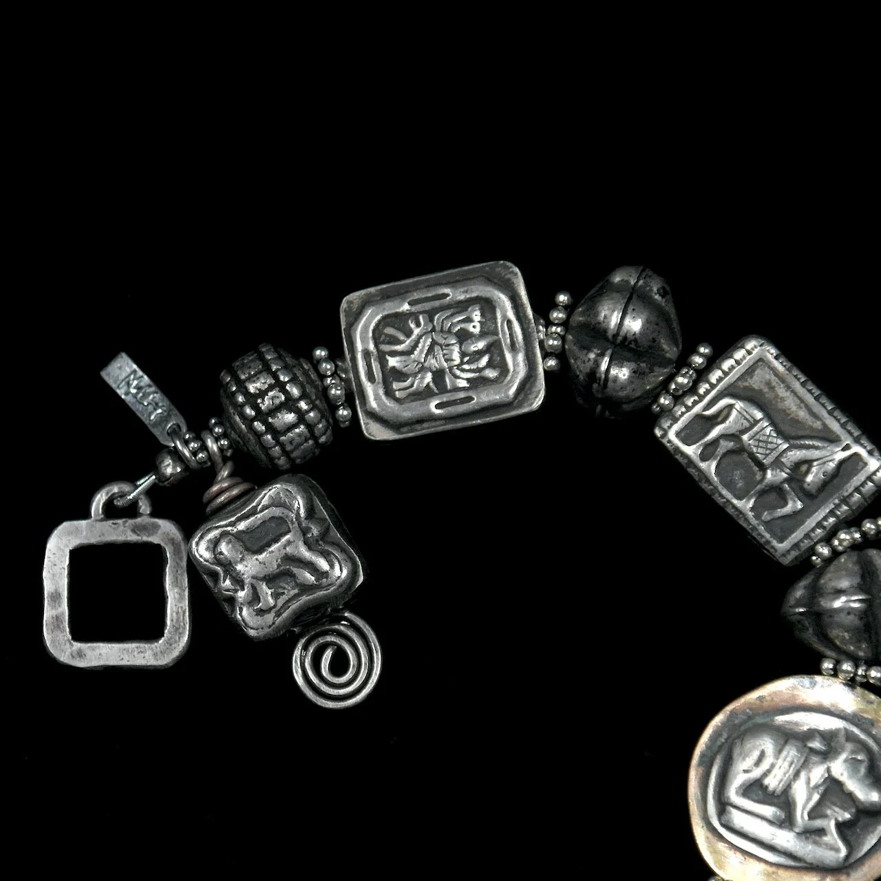 45-1126 Margie Melby Tibetan Silver Beaded Bracelet $495-clasp.jpeg