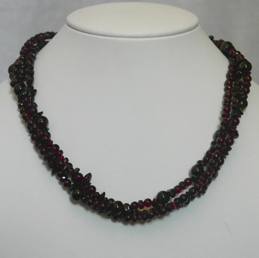 100-3 Adriana Pulccios Sterling Silver and Garnet Three Strand Necklace 18-20%22 $595 White.jpg