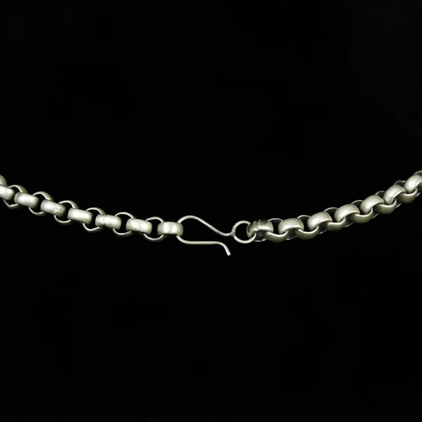 60-346 Oxidized Sterling Silver 24 Inch Chain Necklace $425 Clasp.jpg