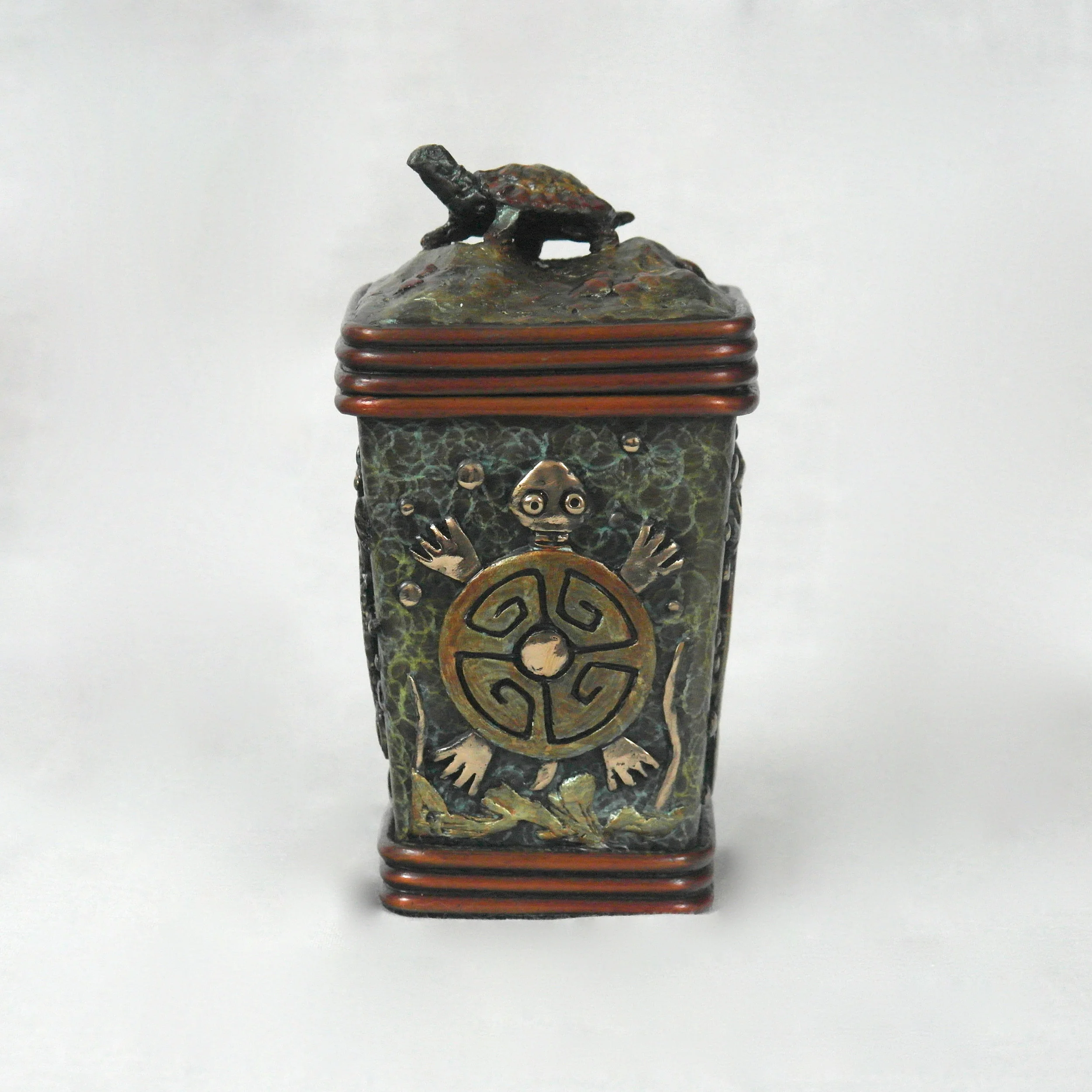 Longevity II Small Turtle Vessel Square Lid  #3:50 .jpg