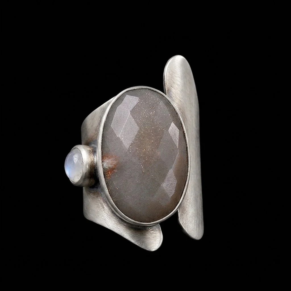 50-990 Lilly Barrack Sterling Silver with Grey Moonstone Ring $498.jpeg