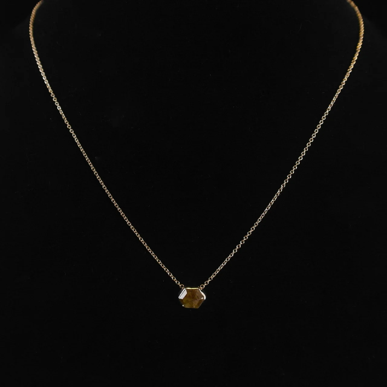 129-17 Rodney Allison 14K Yellow Gold Necklace Bezel Set w: Rose Cut Golden Honey Color Diamond-wide.jpg