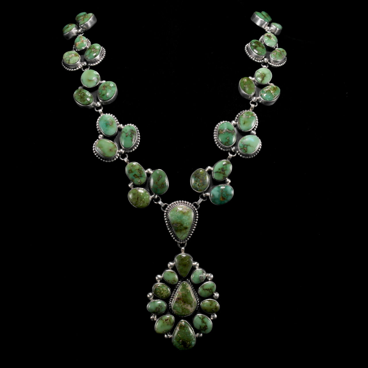 61-394 Randall Endito Sterling Silver with Sonoran Gold Turquoise Necklace $3570.jpg