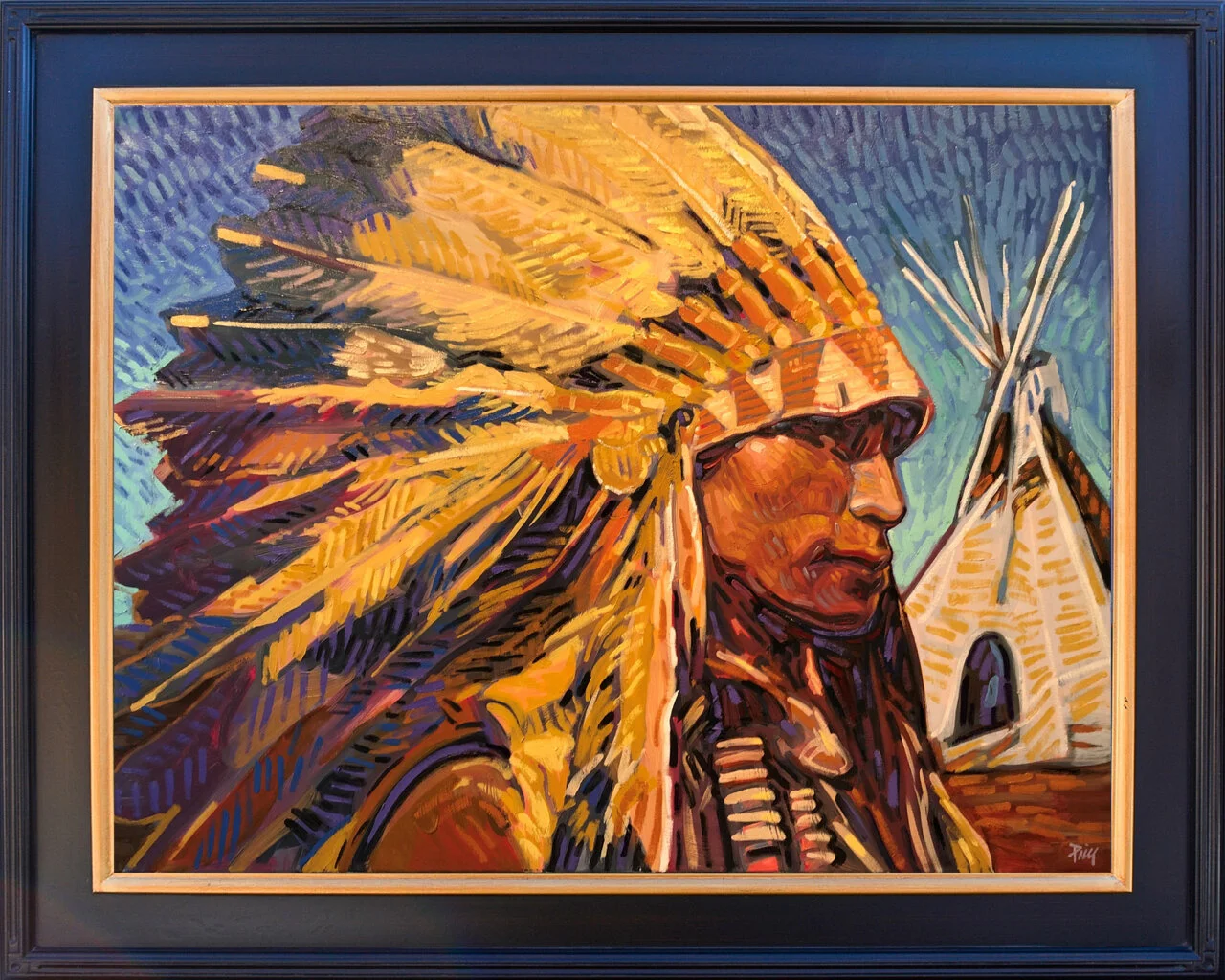 170-1 Brad Price %22Sioux War Bonnet%22 $5200-framed.jpg