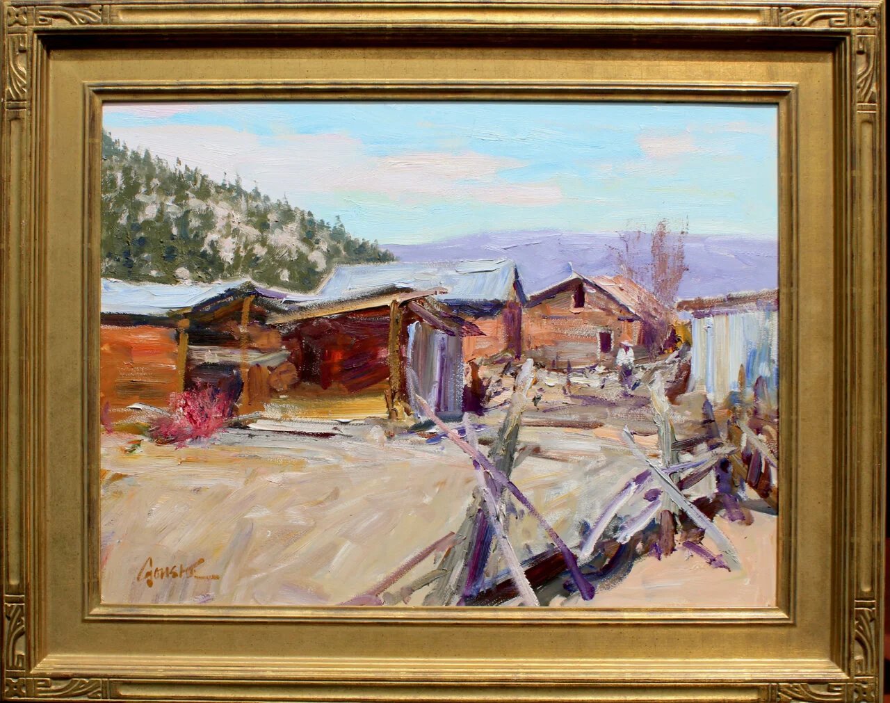 9-72 Walt Gonske %22Vallecitos Farm Yard%22 $8500-framed.jpg