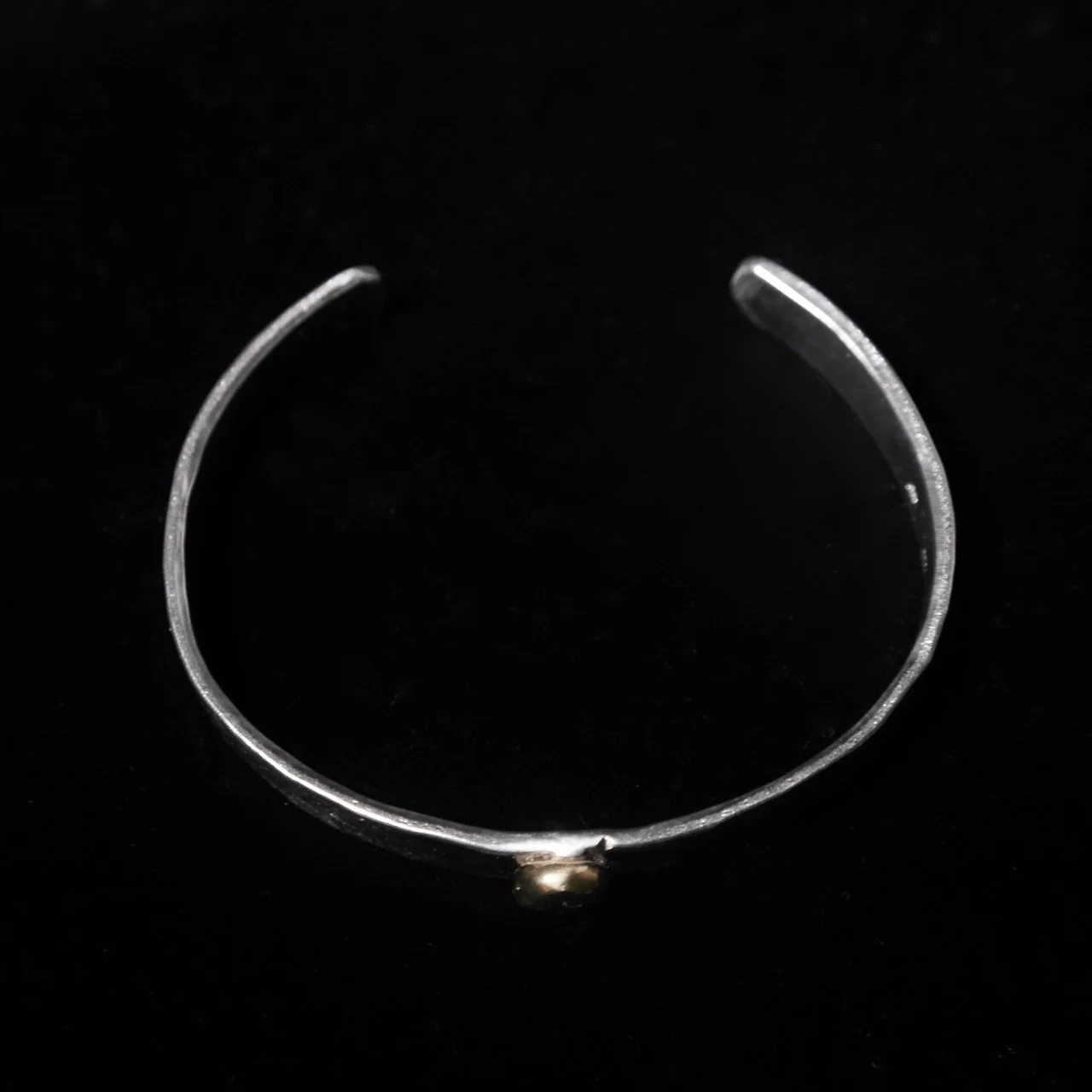 Rodney Allison Hand Hammered Ingot Cuff Bracelet with 14k Gold 1.9 Gold  $1195.jpeg