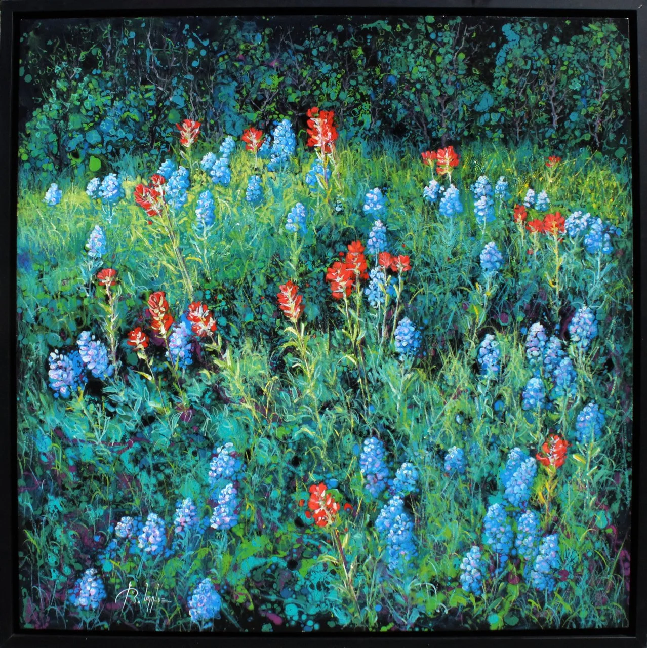 115-131 Roberto Ugalde %22Bluebonnets and Indian Paintbrushes%22 $4050-framed.jpg