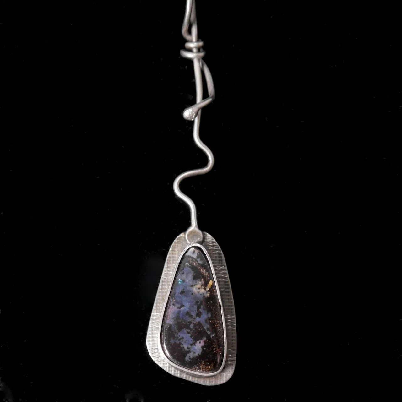 45-627 Margie Melby Fine Silver with Boulder Opal Pendant $138.jpeg