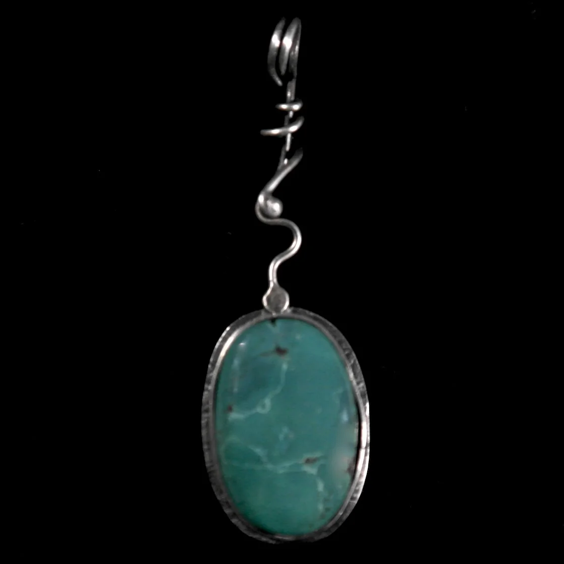 45-773 Margie Melby Fine Silver with Turquoise Pendant $138.jpg
