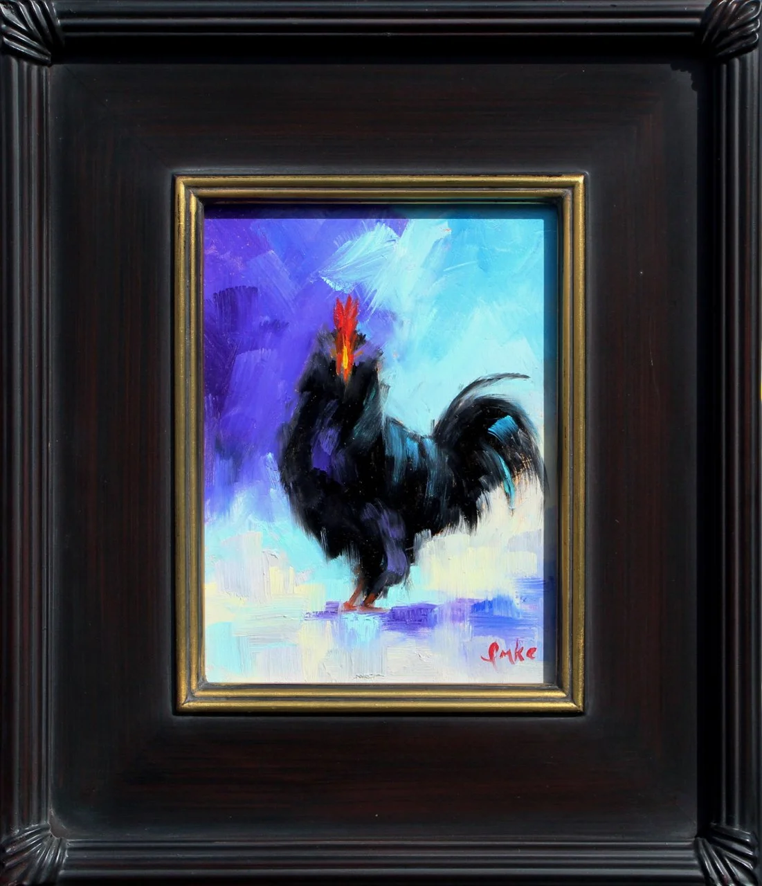 10-234 Denise Imke %22Le Poulet Noir%22 $650-framed.jpg