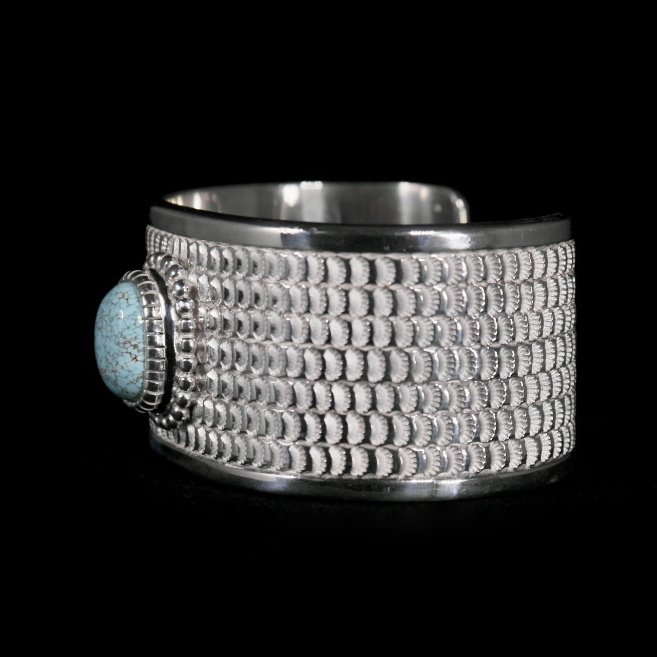 61-528 Sterling Silver with Turquoise Cuff Bracelet $2495-side.jpeg