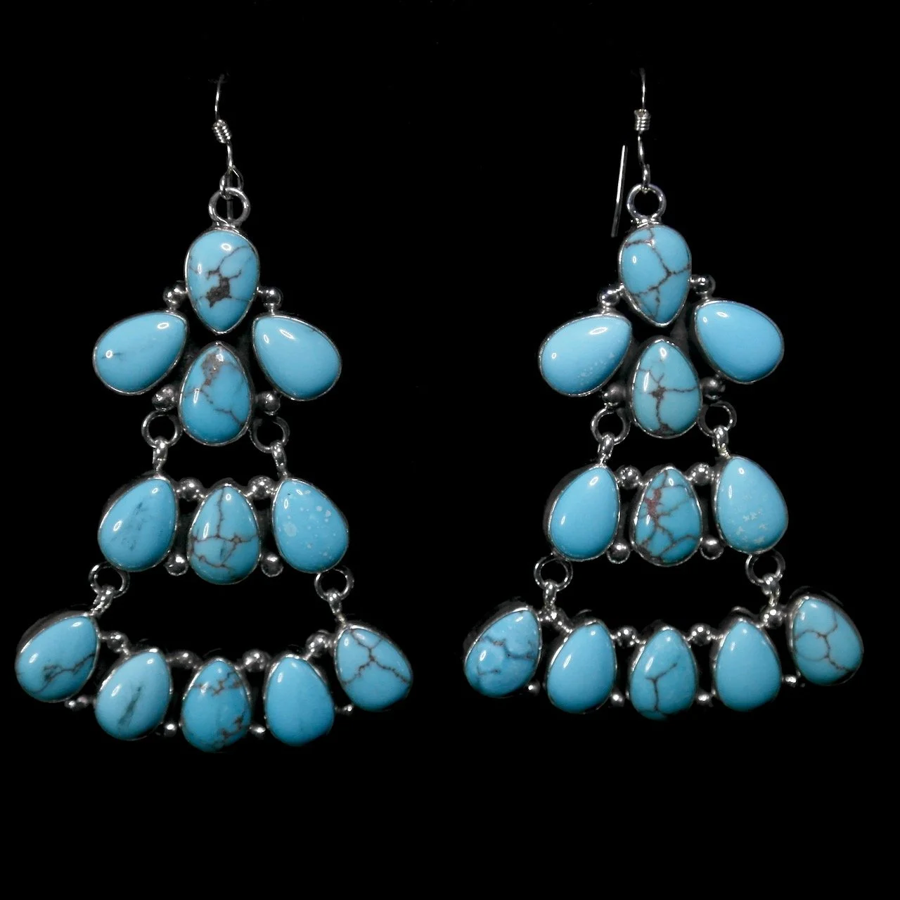 61-514 Sterling Silver and Turquoise Chandellier French Hook $598.jpeg