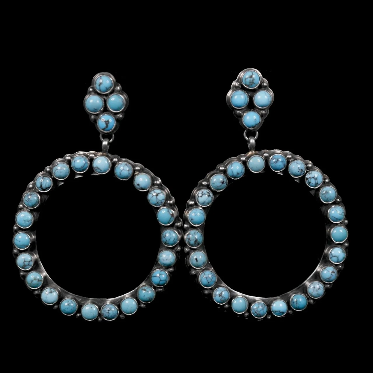 61-512 Sterling with Turquoise Petit Point Hoop Earrings $495.jpeg