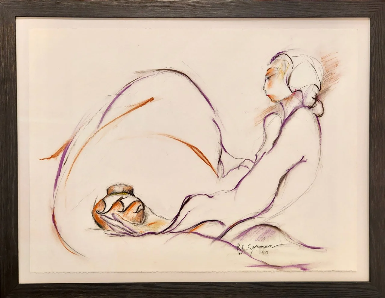 190-2 R.C.R Gorman %22Lady with Navajo Pot%22 $12,000- Framed.jpg