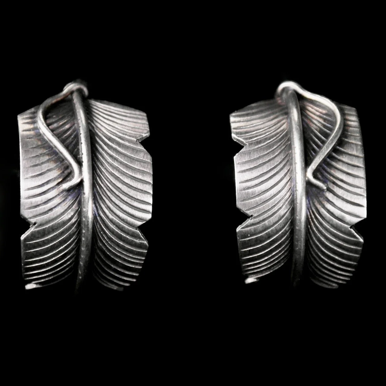 61-513 Sterling Silver Feather Earrings $98.jpeg