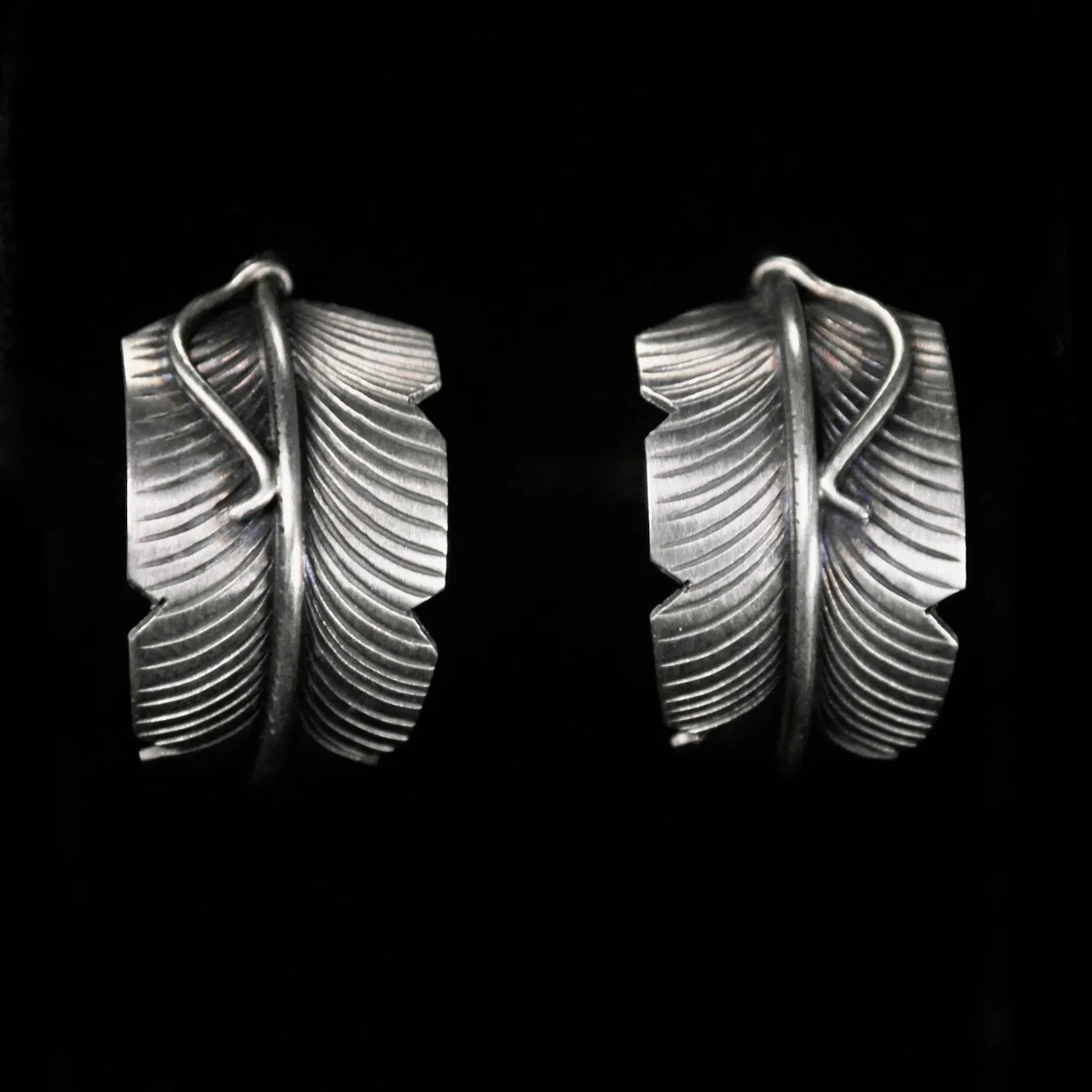 61-513 Sterling Silver Feather Earrings $98..jpeg