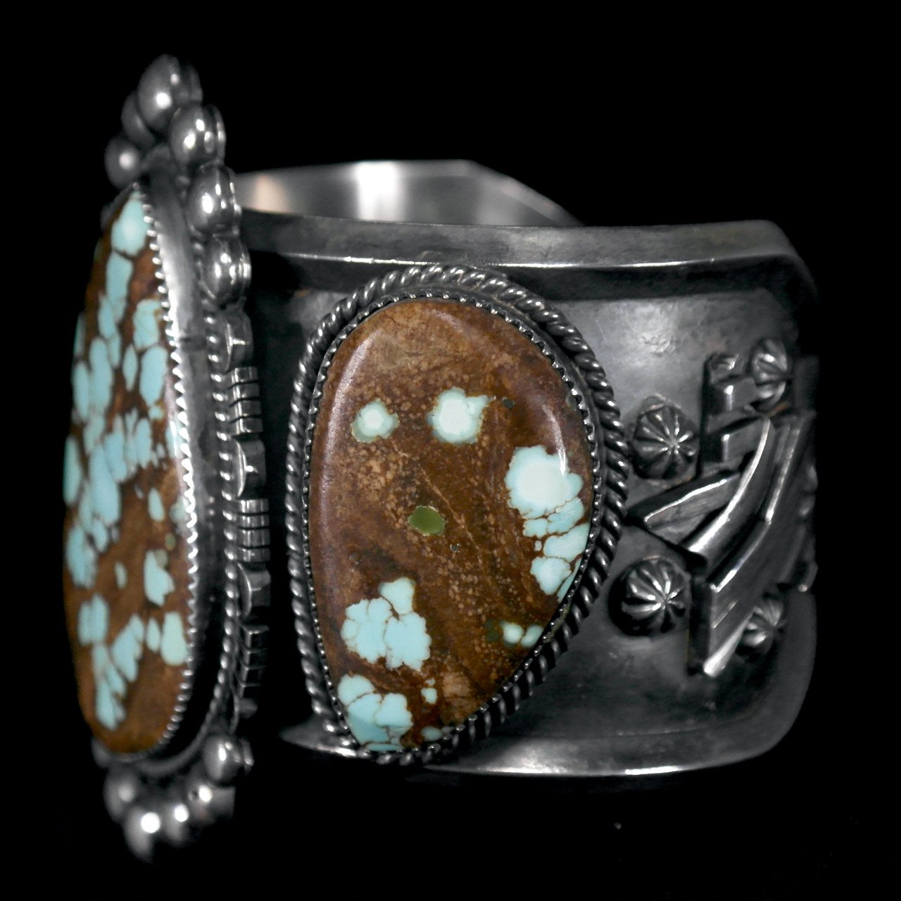 193-6 Silver with #8 Turquoise Cuff $2375-side.jpeg