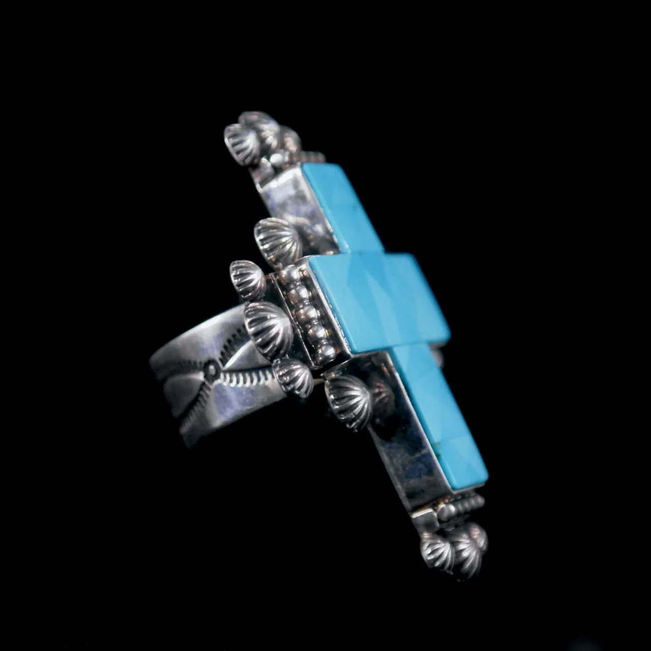 60-672 Silver with Sleeping Beauty Turquoise Cross Ring $1145..jpeg