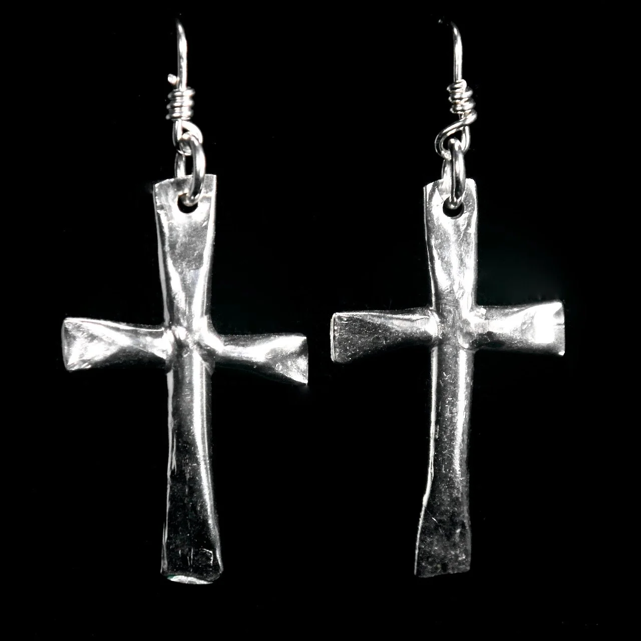 56-1186 Ingot Silver Cross Earrings $128.jpeg