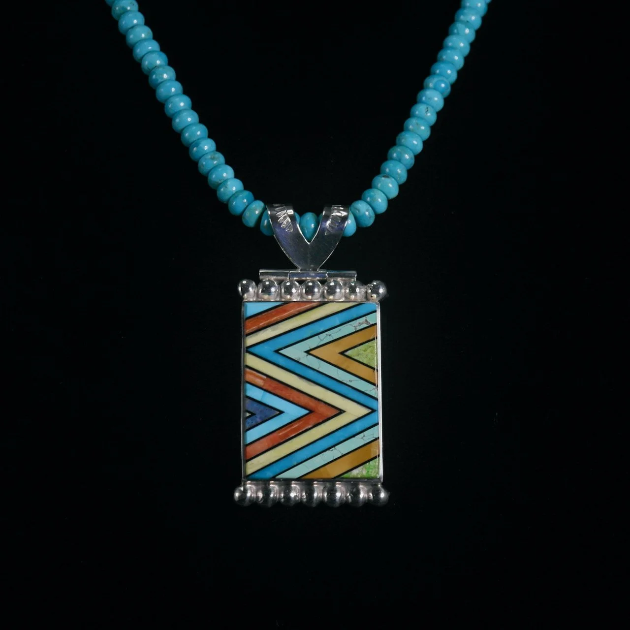 47-86 %22Eye Dazzler%22 Multi Stone Inlay Pendant $1600 ..jpeg