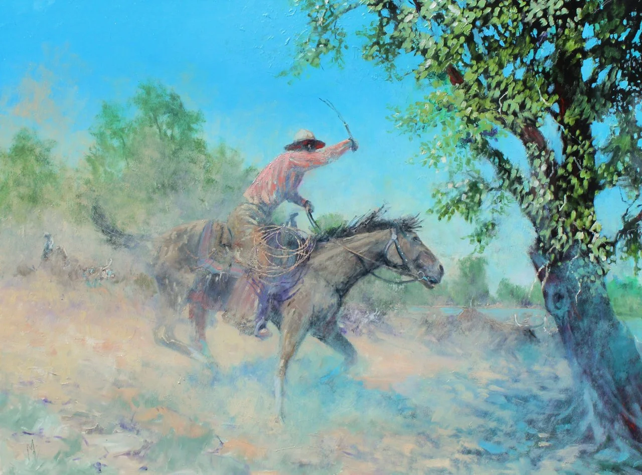 171-1 Michael Ome Unteidt %22Crossing at Red River Station%22 $12,900.jpg