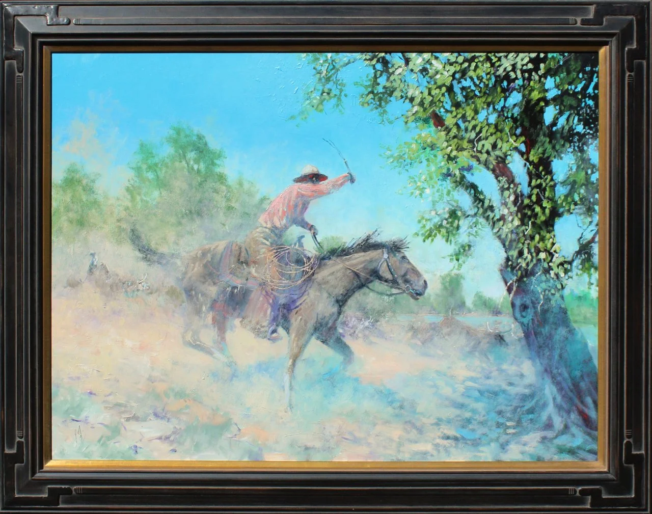 171-1 Michael Ome Unteidt %22Crossing at Red River Station%22 $12,900-framed.jpg