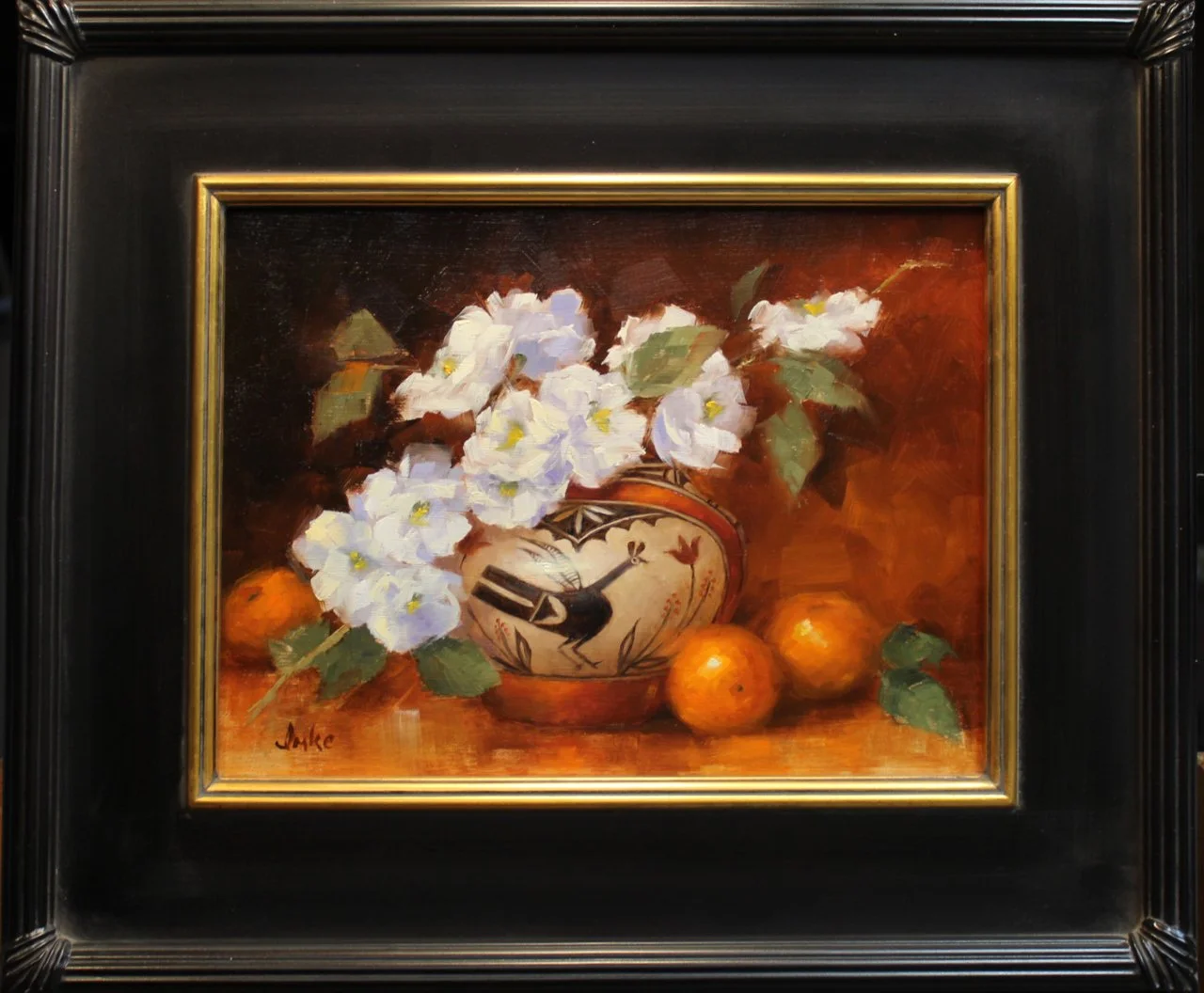 10-264 Denise Imke %22Zia Pot with Tangerines%22 $1195-framed.jpg