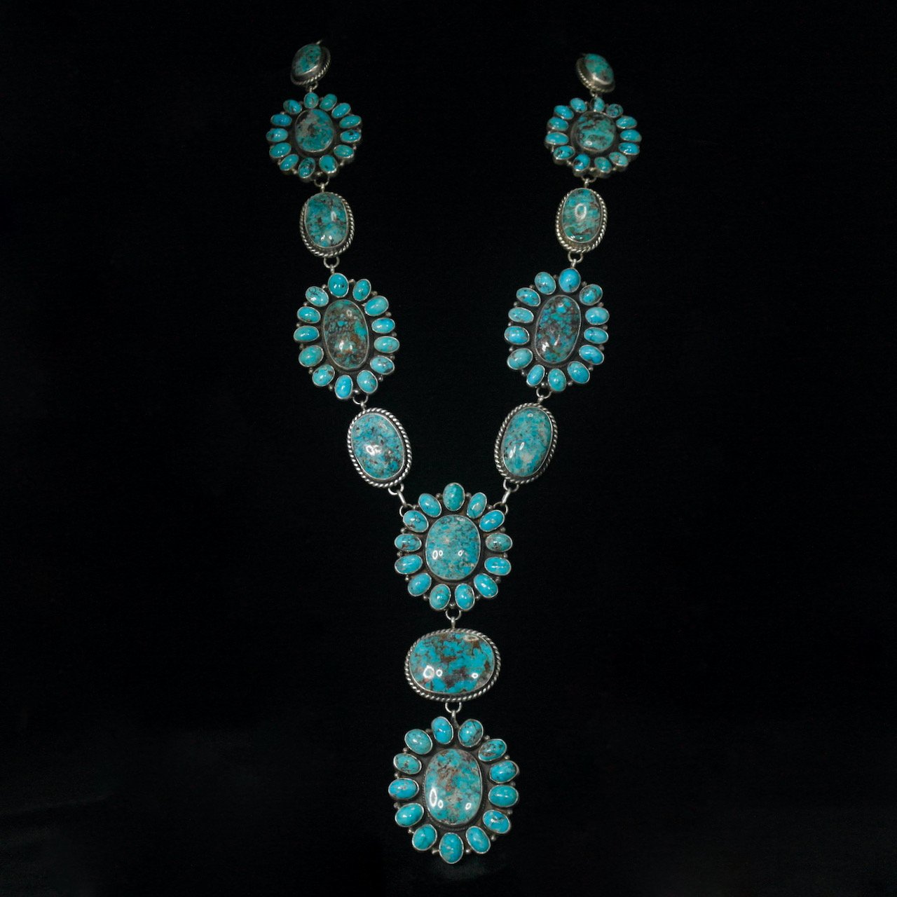 60-716 Sterling Silver with Persian Turquoise 27%22 Adjustable Necklace: Earring Set $9950 necklace.jpeg