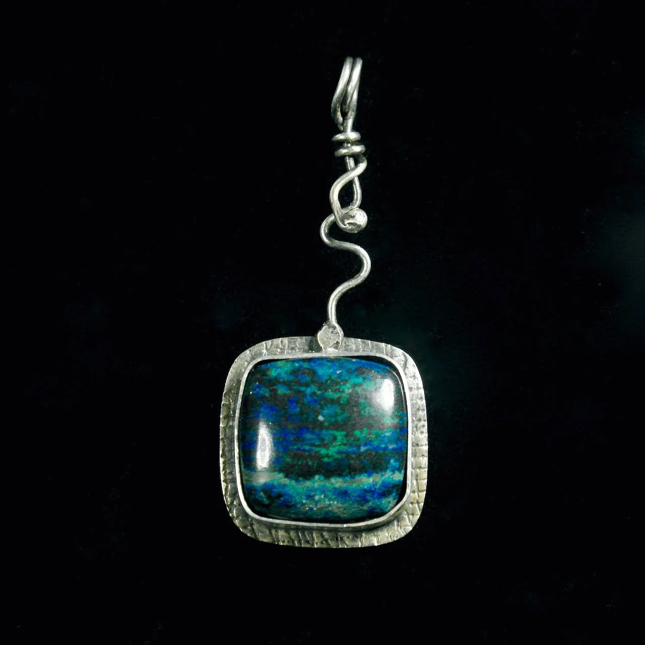 45-982 Margie Melby Fine Silver with Azurite Pendant $158 (1).jpeg