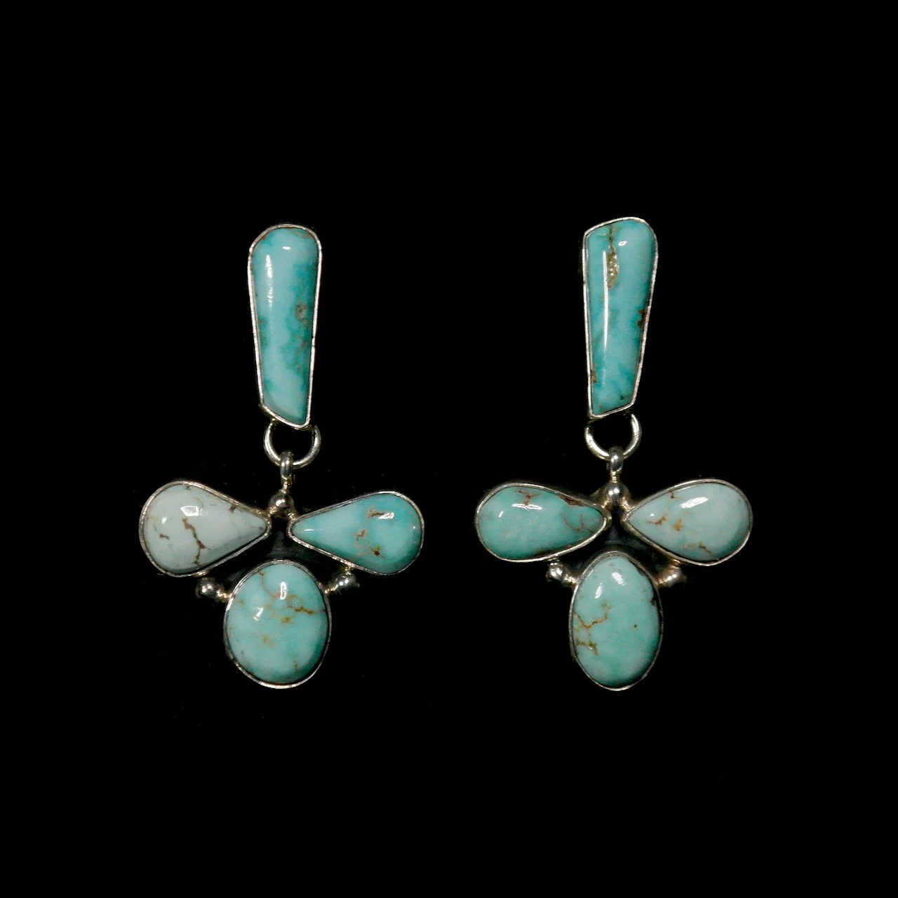 60-736 Ann Curley Sterling Silver with Dry Creek Turquoise Necklace: Earring Set $2578 earrings .jpeg