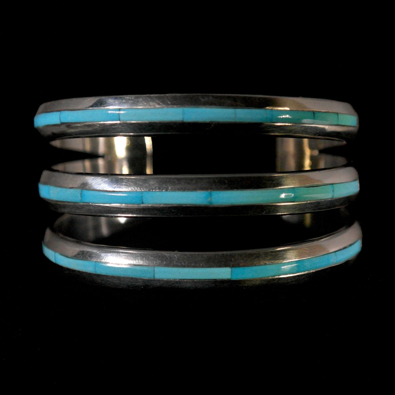 60-739 Ryan Sanchez Sterling Silver with Sleeping Beauty Turquoise Inlay Cuff Bracelet $1678.jpg