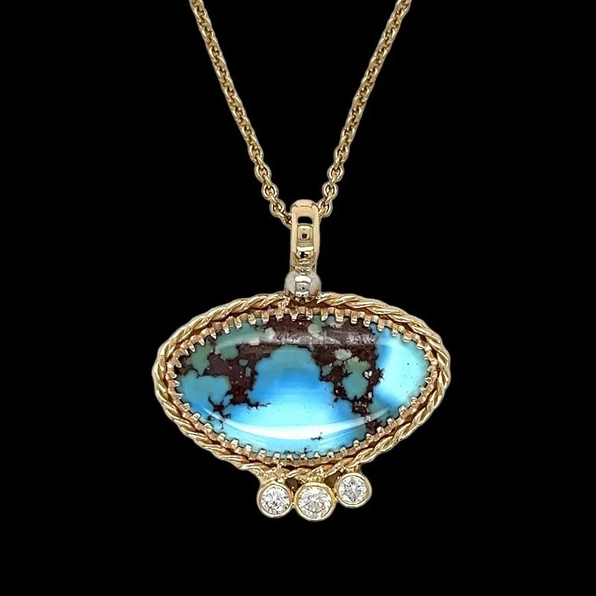 129-160 Rodeny Allison 14k Gold with Golden Hills Turquoise Necklace $2,100.jpg