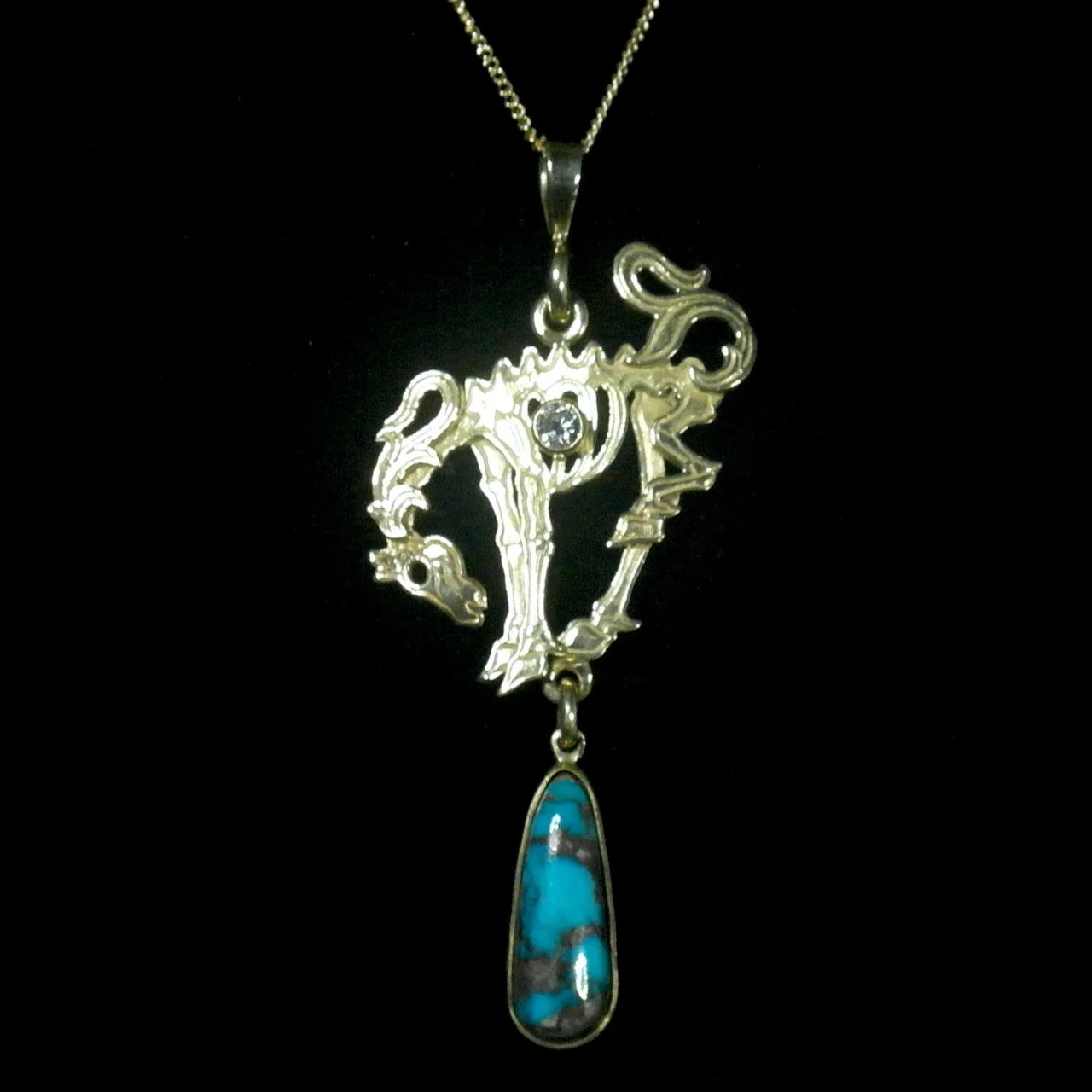 182-102 %22Bony Pony%22 Gold, Diamond, and Bisbee Turquoise Necklace $5225.jpeg