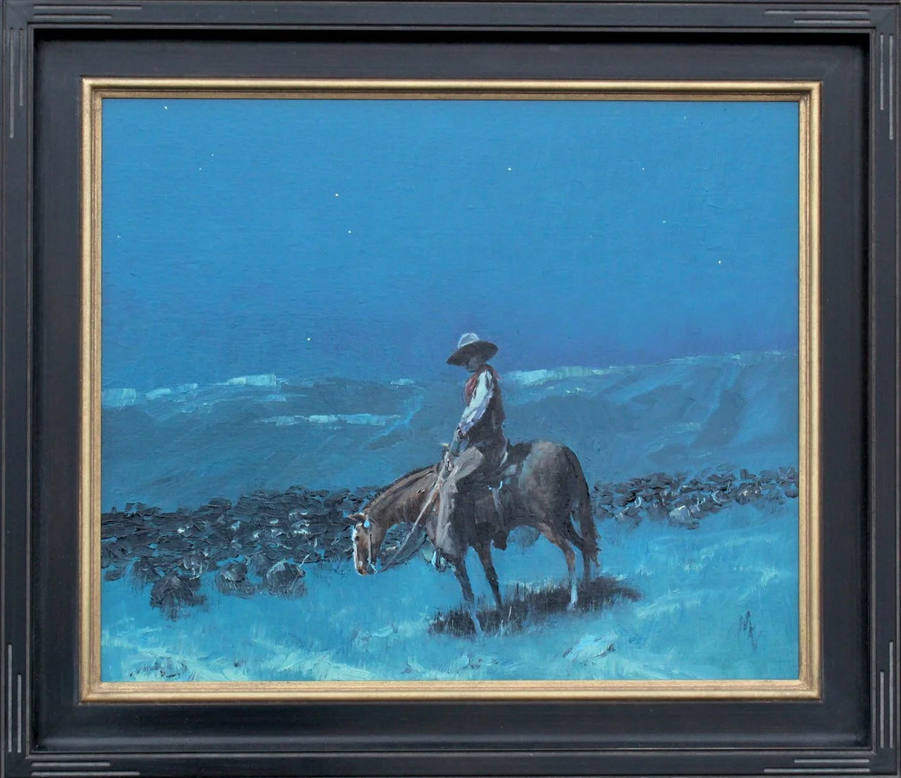 171-2 Michael Ome Unteidt %22Night Herd%22 $10,900-framed.jpg