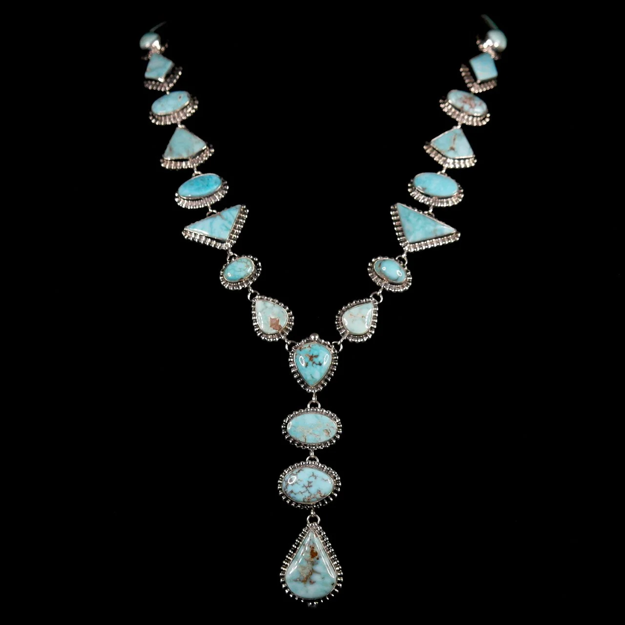 60-788 Ann Curly Sterling with Dry Creek Turquoise Necklace:Earring Set $4950.jpg