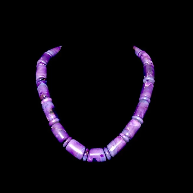 61-605 Bruce Eckhardt Sugilite Barrel Beaded Necklace $11,250.jpg