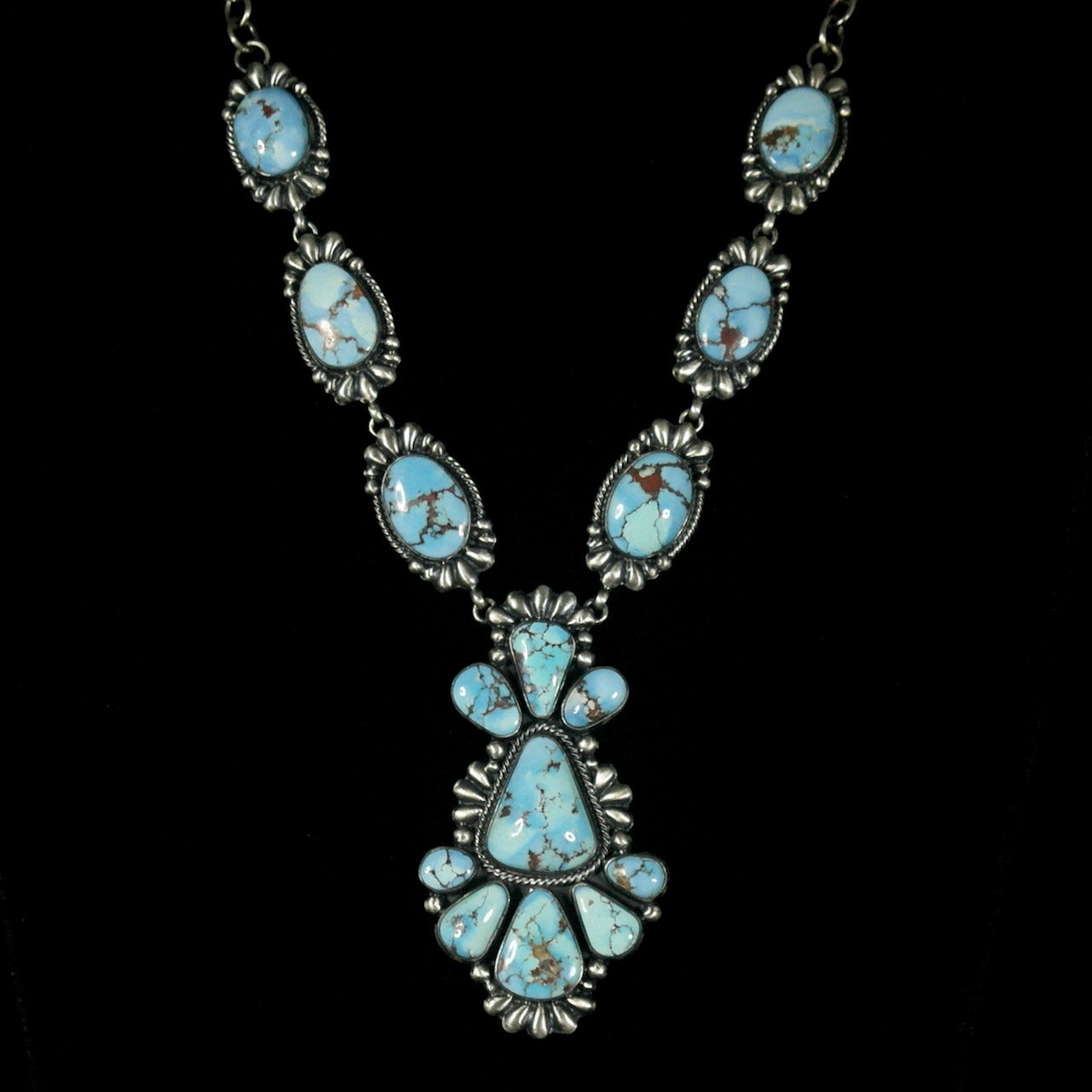 94-920 D. Wylie Sterling Silver Golden Hills Turquoise Necklace:Earring Set $3550.jpeg