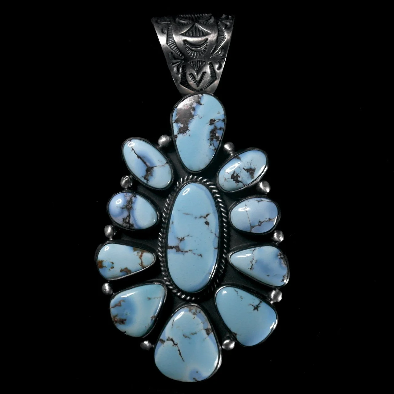 94-876 Sterling Silver with Golden HIlls Turquoise Flower Penant $1525.jpeg
