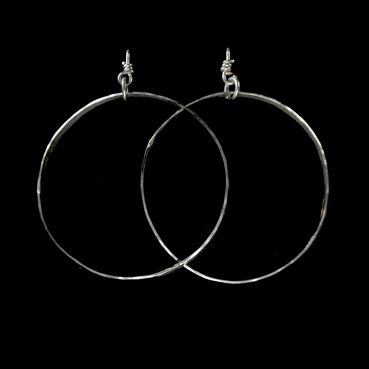 56-1218 Tony Davis Ingot Silver Hoop Earrings $118.jpg
